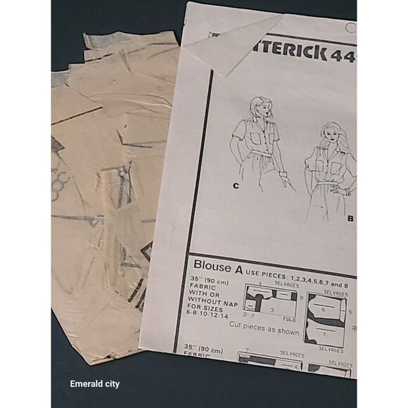 Vtg Fast And Easy Butterick #4496 Size 6-8-10 Blouse Uncut 1985 Sewing Pattern - Picture 5 of 6